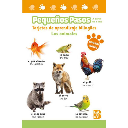 Tarjetas De Aprendizaje Bilingües. Los Animales 1+, De Varios(230573). Editorial Ballon, Tapa Blanda En Español
