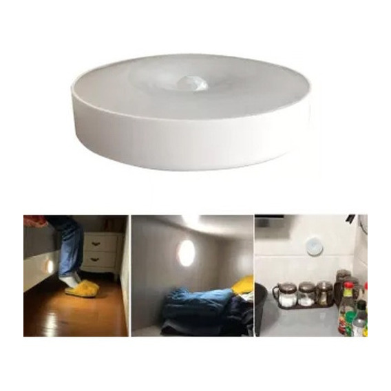 Luz Emergencia Recargable Led Con Sensor De Movimiento 3000k Color Blanco