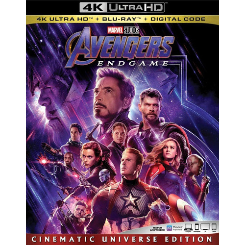 Avengers Endgame Marvel Pelicula 4k Ultra Hd + Blu-ray + Dig
