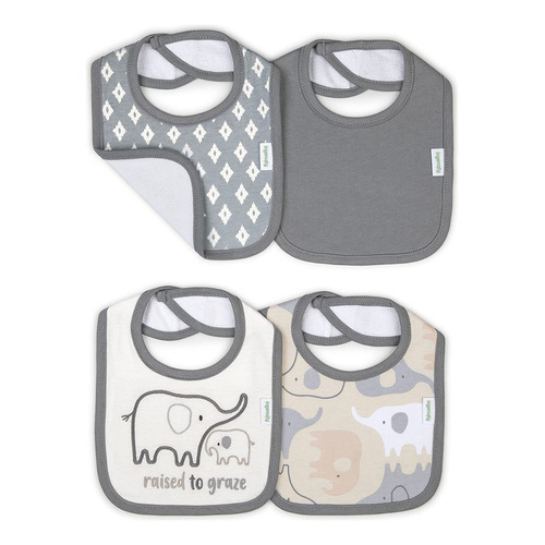 Set De 4 Baberos Para Bebé De Tela Ingenuity Easy Eater 0m+ Grazer