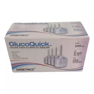Agujas Pluma Insulina Glucoquick 31g X 5mm X 100 Unidades