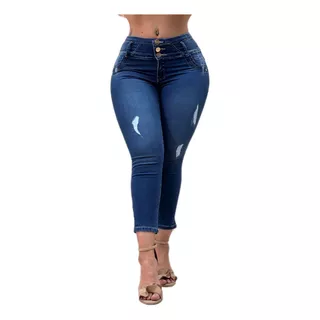 Pantalon Dama Mezclilla Jeans Colombiano Push Up Levanta