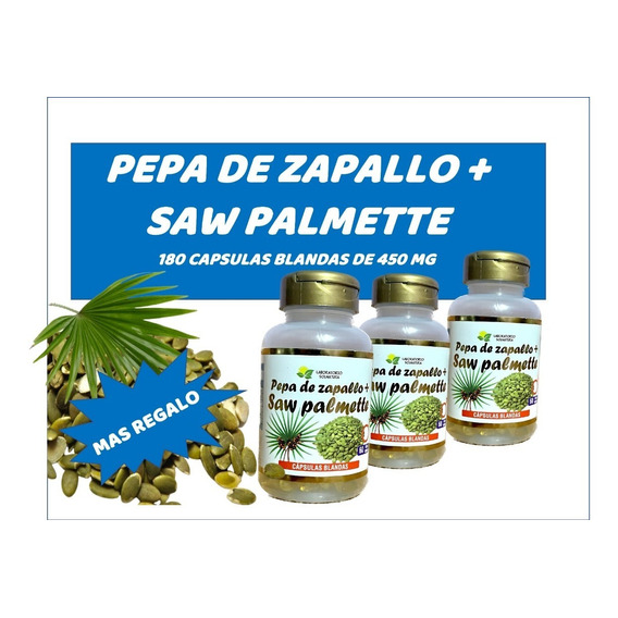 Pack 180 Caps Blandas Pepa De Zapallo+ Saw Palmette/prostata