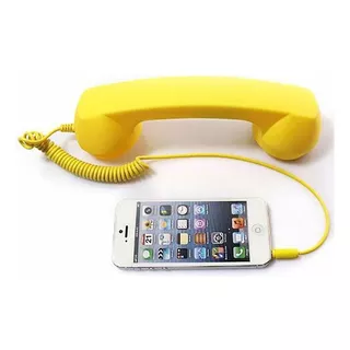 Monofone Pop Phone Microfone Vintage 2 Und Ligaçoes Celular Cor Amarelo