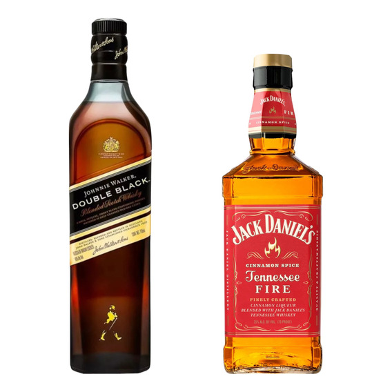 Whisky Jw Double Black 750ml.- + Jack Daniel´s Fire 750 Ml.-