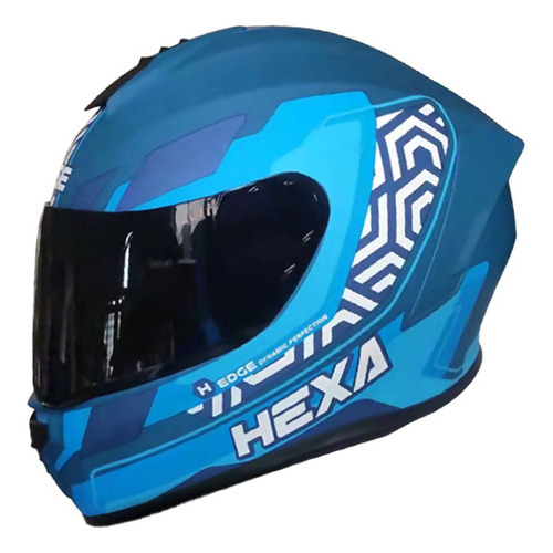 Casco Integral Edge Frankie Hexa Con Certificado Dot Motos Color Azul Tamaño del casco XL