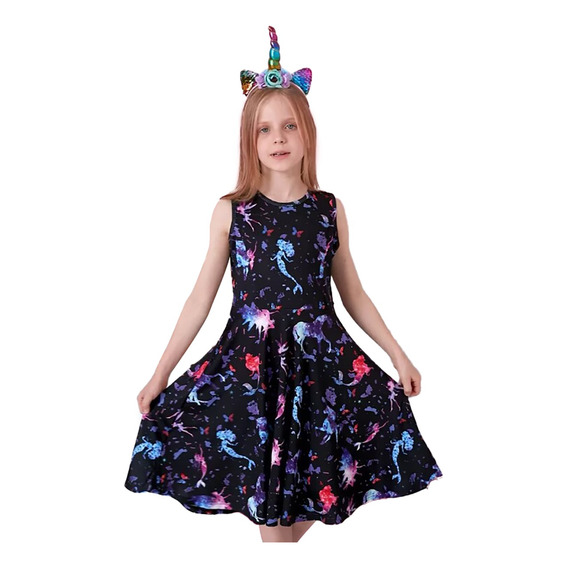 Vestido De Niña Sirenita Disfraz Para Fiesta De 3- 12 Años