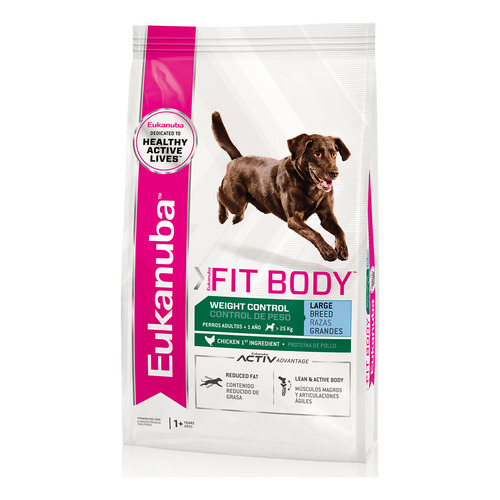 Alimento Eukanuba Fit Body Weight Control para perro adulto de raza grande sabor mix en bolsa de 15 kg