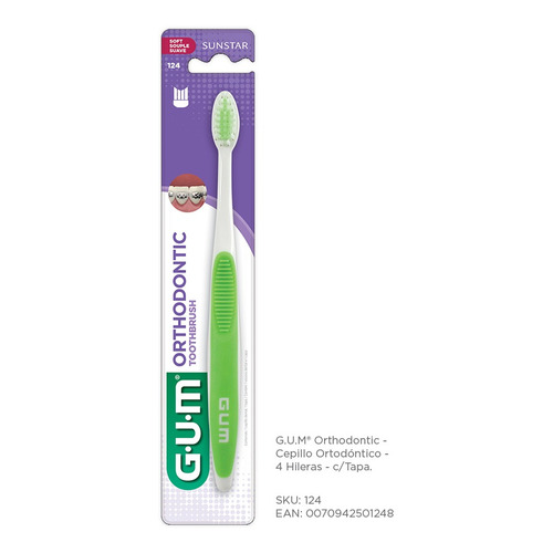 Gum Orthodontic - Cepillo Ortodóntico Con Tapa - 4 Hileras 