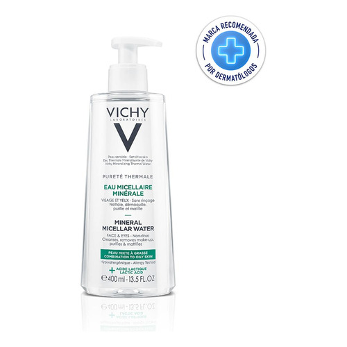 Agua Micelar Mineral Vichy para pieles mixtas y grasas 400ml