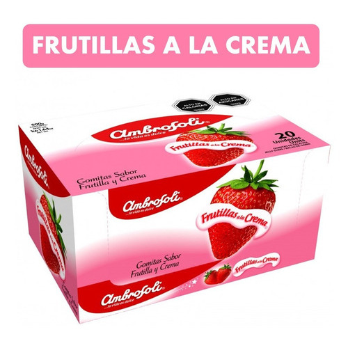 Gomitas Frutillas A La Crema Ambrosoli (display Con 20un)