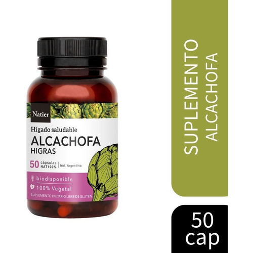 Alcachofa Disminuye Colesterol Hígado Graso X50 Caps Natier Sabor Alcachofa