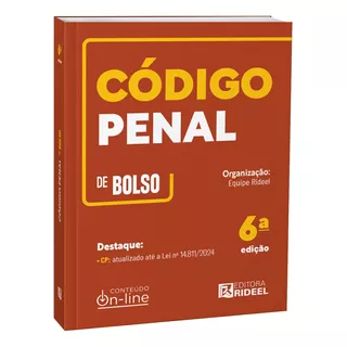 Livro Código Penal Cp De Bolso, 6ª Edição 2024, De Equipe Rideel. Editora Rideel, Capa Mole, Edição 6 Em Português, 2024