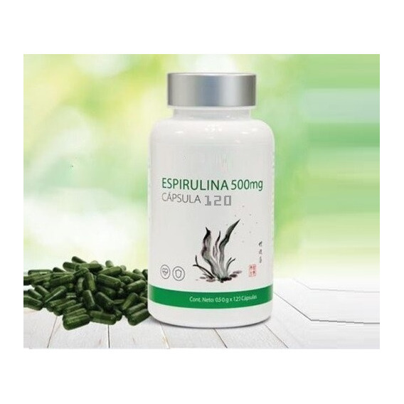 Spirulina 120 Caps 500mcg Superalimento Solo X Envio $85