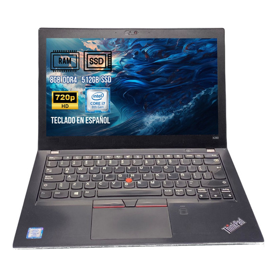 Laptop Barata Lenovo X280 I7 8va 8gb 512ssd 12.5 Hd W10