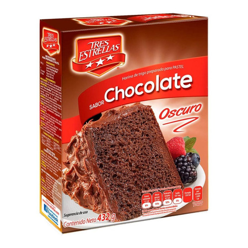 Harina Para Pastel Sabor Chocolate Oscuro 432g