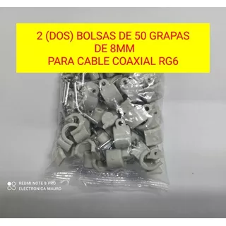100 Grapas Plastica Con Clavos Para Cablecoaxial Rg6