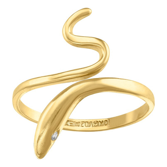 Anillo Oro 10 Kilates Serpiente Ajustable