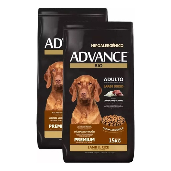 Advance Bio Perro Cordero Y Arroz 2 Bolsas X 15 Kg C/u