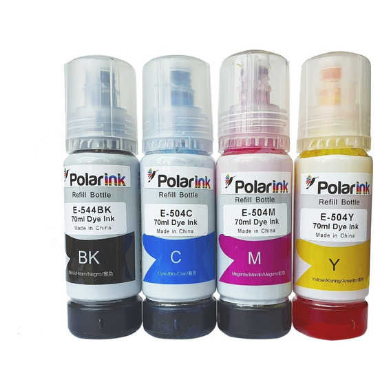 Kit 4 Tinta Compatible Epson 544 L1110 L3110 L3150 T544 Tinta Negro / Cyan / Magenta / Amarillo