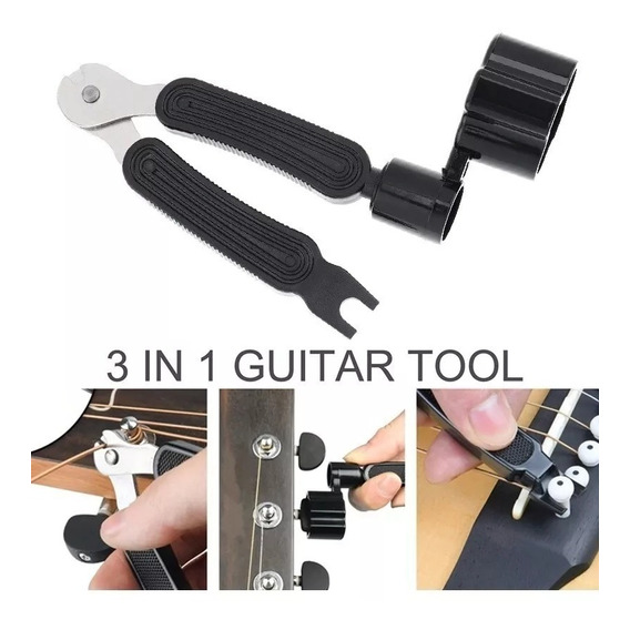 3 En 1 Enrollador Cortador Cuerda De Guitarra Y Extractor 