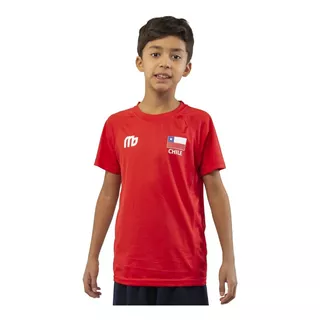 Polera Entrenamiento Niño Voleibol Chile Roja