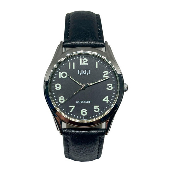 Reloj Q&q Hombre Q22a-500py Correa Negro Color Del Fondo Negro Q22a502py