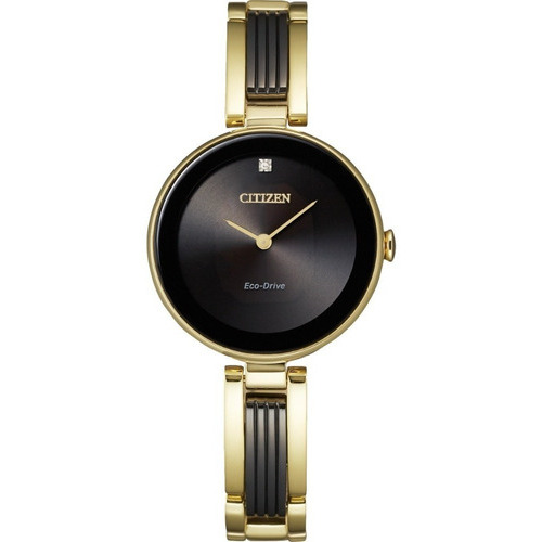 Reloj Citizen Eco Drive Axiom Ex153957e Para Mujer Original Color de la correa Dorado Color del bisel Dorado Color del fondo Negro