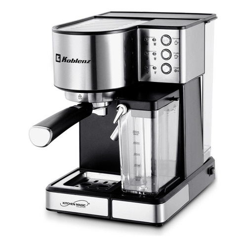 Cafetera Automática Espresso & Latte Koblenz Ckm-1350 In con 15 Bares de Presión y Depósito de Leche 1350W de Potencia Color Acero Inoxidable