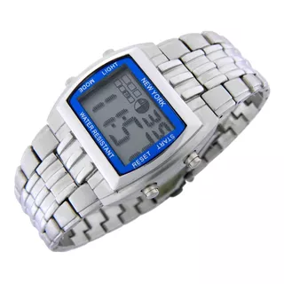 Reloj New York Hombre Ny066 Metal Digital Alarma Cronometro