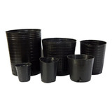 Maceta Soplada Plastico 5 Litros X 10u Cultivo Jardin Color Negro