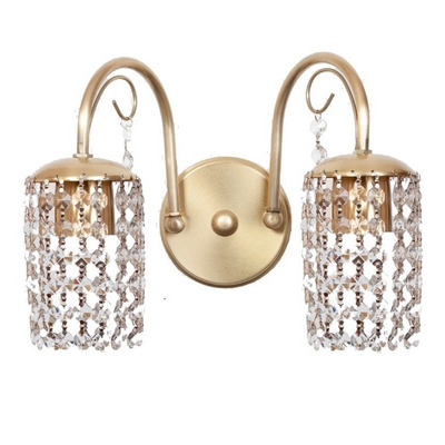 Aplique Lyon 2 Luces Cairel Deco Cristal Dorado Apto Led