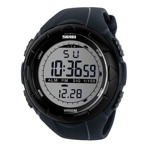 Reloj Hombre Skmei 1025 Sumergible Digital Alarma Cronometro Color de la malla Negro