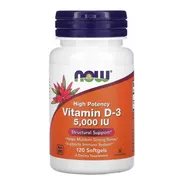 Suplemento Em  Cápsulas Now Foods  Vitamin D3 5000 Iu Vitaminasvitamin D3 5000 Iu Em Pote 120 Un