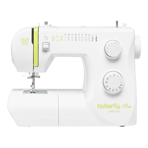 Máquina de coser recta Butterfly JH5000 JH5311A portable blanca y amarillo 220V