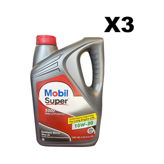 Aceite Sintetico Mobil Super 10w30 3 Garrafas 14.19l 