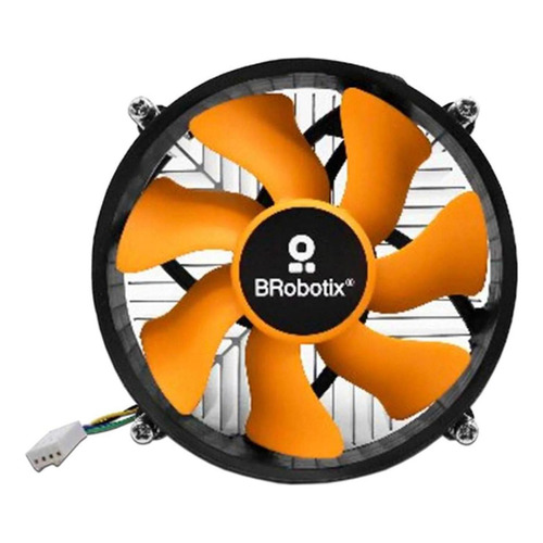 Disipador Brobotix 4pins 7 Aspas Cpu Intel Core Led Naranja