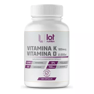 Vitamina D3 2000ui Vitamina K2mk7 100mcg 120 Cápsulas