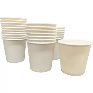 100 Vasos Para Café Encerado Biodegradable 4 Oz 