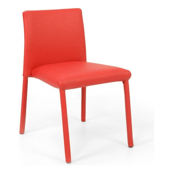 Silla Infantil Lugo En Cuero Asiento Rojo