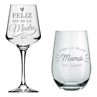 Pack Copa De Vino Y Vaso Dubai Personalizados Dm Creaciones