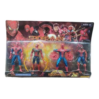 Muñecos Articulados Spiderman Set X 4 Figuras 15 Cm 