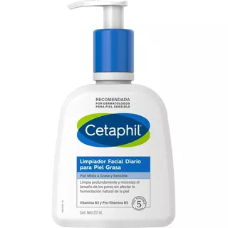 Gel Cetaphil Limpiador Facial Diario Para Piel Grasa 237 Ml