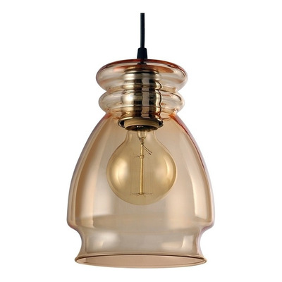 Colgante 1 Luz Vidrio Bronce Antique Moderno Apto Led E-27