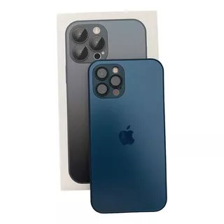 Capinha Compativel Com Iphones 11, 12, 13, 14 Pro De Vidro Cor Azul-marinho iPhone 13 Normal