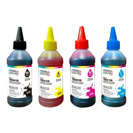 Set Tintas 100ml. Dye Recarga 4 Colores Para Brothe