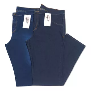 Kit C/ 2 Calças Jeans Masculina  Plus Size Tradicional