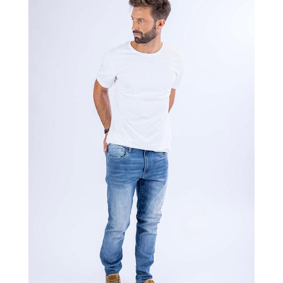 Pantalón Jeans Para Hombre Slim Fit Ufo Bitter Azul Oscuro