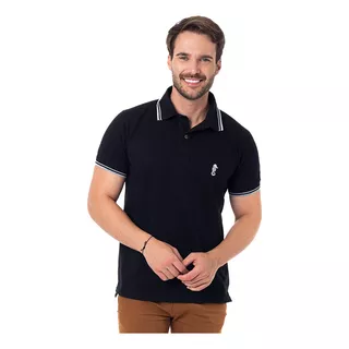 Camiseta Gola V Polo Marine Premium Algodão Slim Masculina