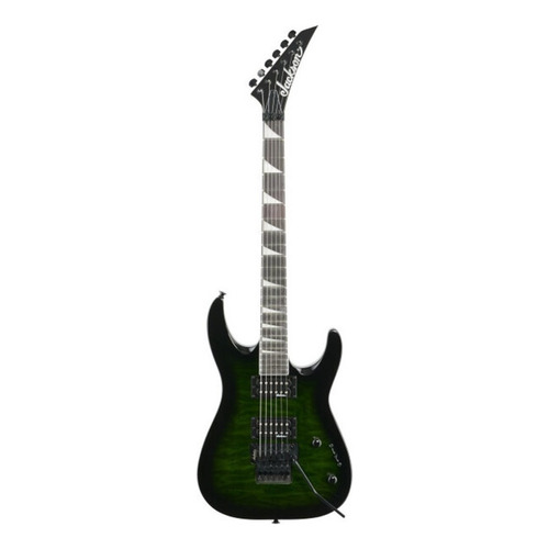 Guitarra eléctrica Jackson JS Series JS32 DKA dinky de álamo transparent green burst brillante con diapasón de amaranto